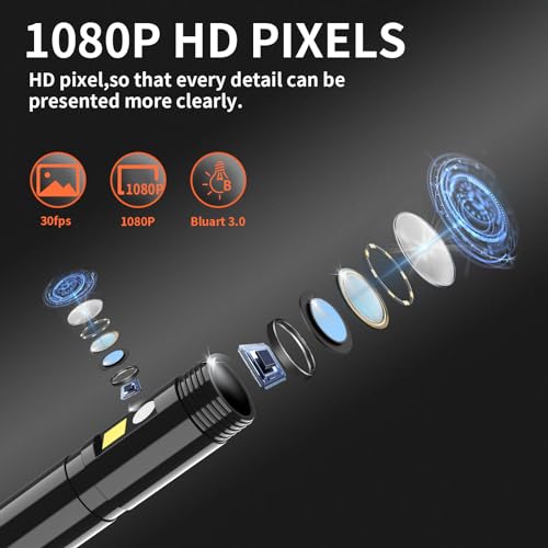 Daxiongmao Endoscope Camera with Light, 1080P HD Borescope - size: 16.4FT