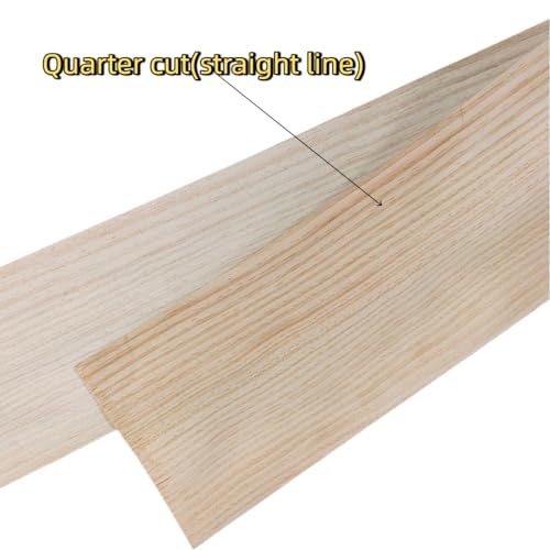 Pre-glued Pine Wood Veneer Sheet,8.5''x 98'',Quarter Cut,Iron On Stick Veneer Roll Without Paper,Hot Melt Self Adhesive Edge Banding Tape for Cabinet Furniture Plywood Speaker Door Renovation