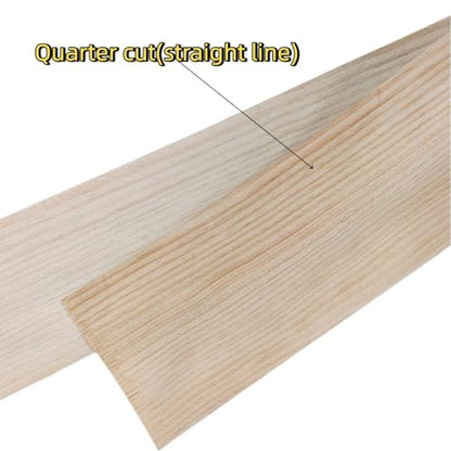 Pre-glued Pine Wood Veneer Sheet,8.5''x 98'',Quarter Cut,Iron On Stick Veneer Roll Without Paper,Hot Melt Self Adhesive Edge Banding Tape for Cabinet Furniture Plywood Speaker Door Renovation