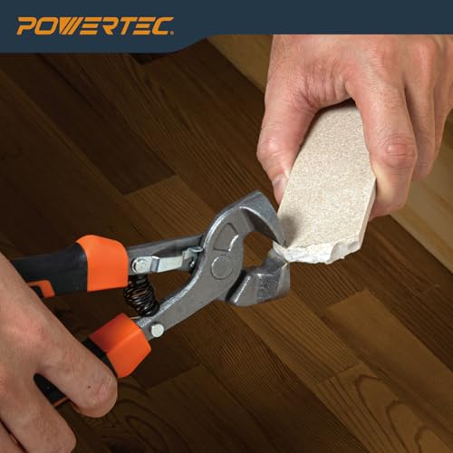 POWERTEC 8 inch Tile Nippers with Ergonomic Grip, for Trimming Tile and Mosaics to Desired Shape on Glass, Ceramic and Porcelain Tile up to 3/8" Thick, 1 Pack (71900) - style: 8 inch Tile Nippers