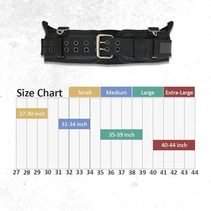 WOLF WTH2110 Heavy-Duty Ballistic Padded Tool Work Belt | Compatible w/Pouches, Holsters & 4-Point Suspenders | Body Waist Comfort Lightweight Breathable | Contractors Handyman | Tongue Buckle - size: Small