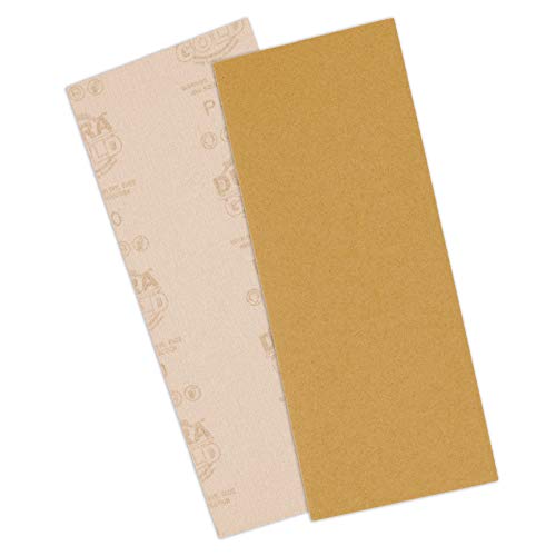 Dura-Gold Premium 1/2 Sheet Gold Sandpaper Sheets, 80 Grit (Box of 16) - size: 80-Grit