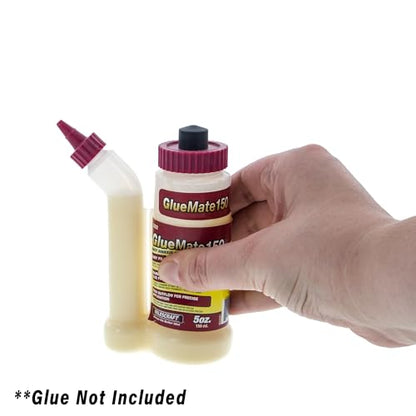 Milescraft 5222 Glue Mate 150-5oz. (150ml) Precision Wood Glue Bottle - Anti-Drip - Dowel and Biscuit Tips Included - Easy Flow Multi-Chamber Design - Ideal for Woodworking - size: 5