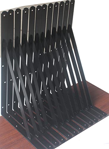 4 Pack L18 x H 12" Black Heavy Duty Shelf Brackets with Screws Metal Shelf Brackets Shelf Support Angle Brackets for Shelves L Brackets Heavy Duty Floating Shelf - size: 18''x12'', style: 4 Pack-Black