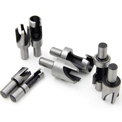8-Piece Wood Plug Cutter Drill Bit Set for DIY Woodworking Projects with Tapered and Straight Cutters for Long-Lasting and Precise Hole Plugging