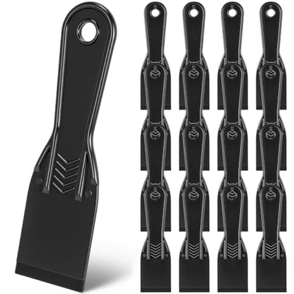 12 Pcs Plastic Putty Knife 2" Flexible Putty Knife Scraper, Black - color: Black