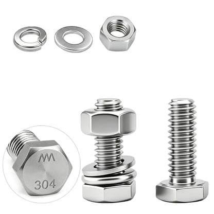 30 Sets 1/4-20 x 1 Bolt and Nut Set, Flat & Lock Washers Included, 120PCS - size: 1/4-20x1" 30sets