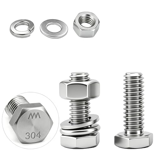 30 Sets 1/4-20 x 1 Bolt and Nut Set, Flat & Lock Washers Included, 120PCS - size: 1/4-20x1" 30sets