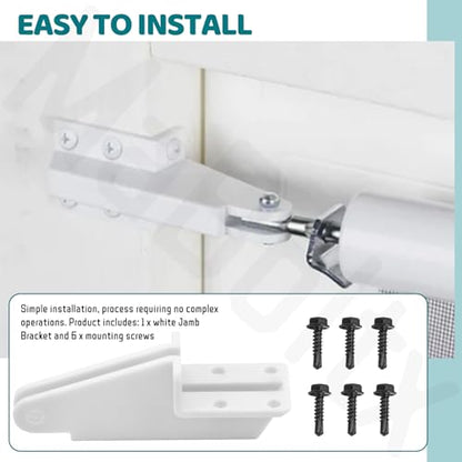 N349-316 White Plastic Replacement Post Jamb Bracket w/Screws