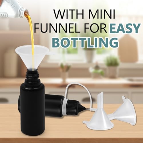 HARSKIYER 30ml Precision Tip Bottles, 6 Pcs Black 2 Funnels - size: 30ml