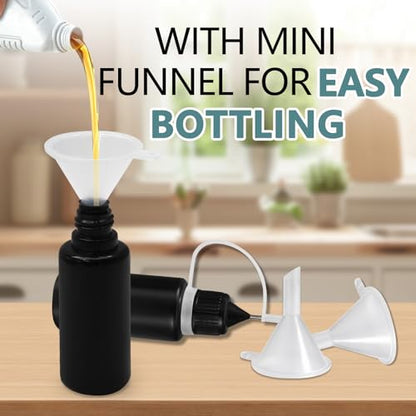 HARSKIYER 30ml Precision Tip Bottles, 6 Pcs Black 2 Funnels - size: 30ml