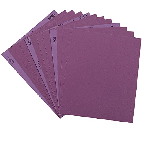 Sandpaper 320 Grit, Wet Dry Sanding Sheets 9 x 11 Inch, Advanced White Fused Alumina Abrasive Sand Paper for Wood Furniture Finishing, Metal Sanding, Automotive Polishing, 12-Sheets - style: 320 Grit