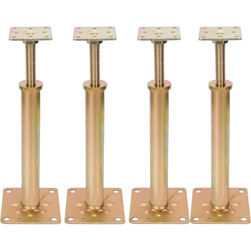 4 Pcs Adjustable Floor Jack House Floor Jacks Post Pole Galvanized House Jacks for Leveling, 11" - 16" Height Range, Load 6500-8850 Lbs Each, Telescoping Jack for Temporary Support - size: 11-16 inch