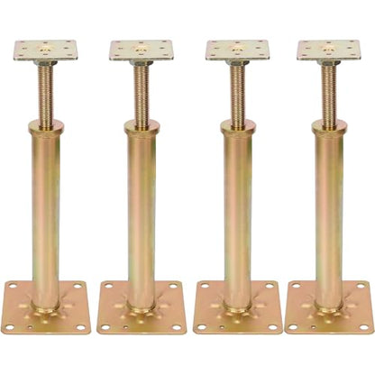 4 Pcs Adjustable Floor Jack House Floor Jacks Post Pole Galvanized House Jacks for Leveling, 11" - 16" Height Range, Load 6500-8850 Lbs Each, Telescoping Jack for Temporary Support - size: 11-16 inch