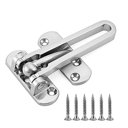 Door Lock Latch Swing Bar Door Guard Latch Home Hotel Lock Silver - color: Silver