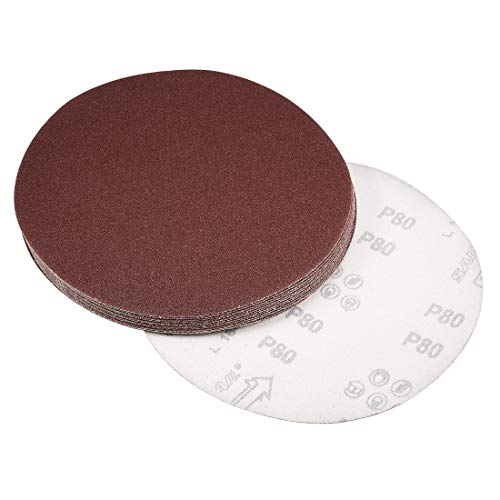 uxcell 15pcs 8" Hook and Loop Sanding Discs 80 Grit Aluminum Oxide - size: 80 Grit