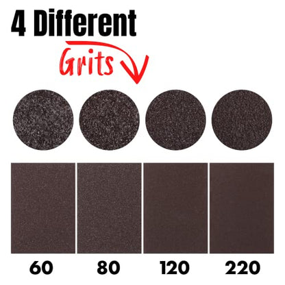 Bates- Sanding Sponge, 4 Pack, 60/80/120/220 Grit Assortment, Washable and Reusable Sanding Block for Wood, Metal, Drywall, Glazing, Sandpaper Blocks for Smooth Finishing - size: 4 Pack, 60/80/120/220 Grit