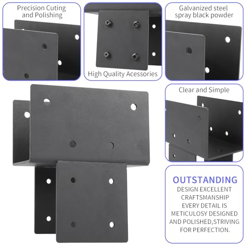 1PCS 4x4 Post Cap Tie Bracket Heavy-Duty Pergola Connector Bracket - size: 4"x4"(Actual Size 3.5"x3.5")