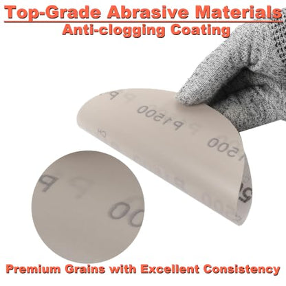 6 Inch Film Sanding Discs: 240 Grit No-Hole Hook and Loop Sandpaper Disc