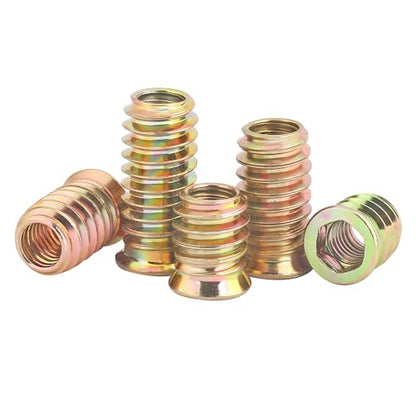 Qrity 20 Pcs Threaded Insert, Hex Drive Threaded Inserts for Wood, Furniture Nuts, Hex Socket Drive M4x8mm, Wood Inserts - size: M4 x 8