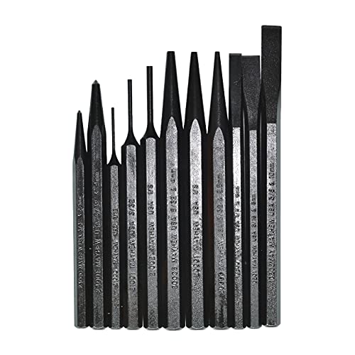 Mayhew Pro 61411 Punch and Chisel Set, 11-Piece - color: Black Oxide Finish, size: 11-Piece