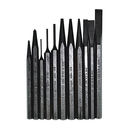 Mayhew Pro 61411 Punch and Chisel Set, 11-Piece - color: Black Oxide Finish, size: 11-Piece