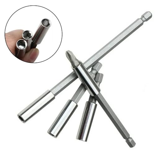 4 Pack Drill Bit Extension Magnetic Screwdriver Bit Holder Set Quick Release Magnet Tip Socket 1/4'' Hex Shank Extension Adapter Extender for Drills Cordless Drill Impact Driver Power Tool