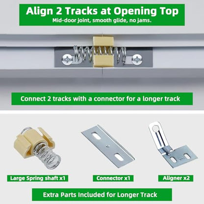 Bifold Door Hardware Kit, 2-Pack 30-Inch Bi-fold Closet Door Track Kit Bifold Closet Door Hardware Kit Folding Door Hardware Repair Replacement Tool Kit, Can Be Connected Into 60Inch - size: 60'' Track(2x30'' Track)