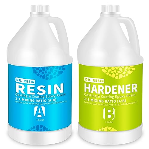 DR. RESIN 2 Gallon Crystal Clear Epoxy Resin No Yellowing Casting Coating - size: 2 Gallon
