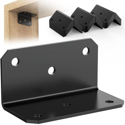 4 Inch Heavy Duty L Brackets for Wood, Galvanized Corner Braces, 15 PCS - size: 2x2x4 Inch