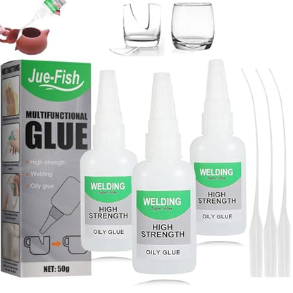 Wood Glue, 3Pcs Welding High-Strength Oily Glue, Jue Fish Glue, Universal Super Glue for Wood Working, Metal, Ceramics, Leather, Glass, Shoes, Instant Bonding, Strong Adhesion, Repairs Last Long Time