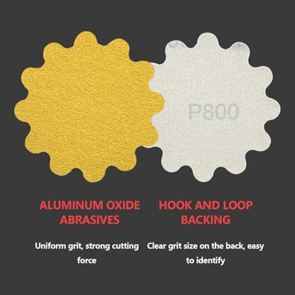 50 PCS 3 Inch Hook and Loop Sanding Discs - Wet/Dry Flex Edge Pads with Grits 400 - Compatible with Sanders & Hand Drills for Metal, Wood, Auto Projects - style: P400