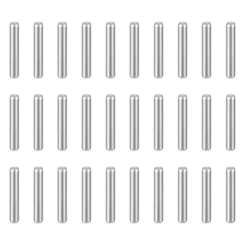 HARFINGTON 50pcs Dowel Pins M1.5(1.5mm) x 10mm 304 Stainless Steel Cylindrical Shelf Support Peg Pin Rod Fasten Elements for Metal Devices Wood Furniture DIY Installation, Silver - size: M1.5 x 10mm