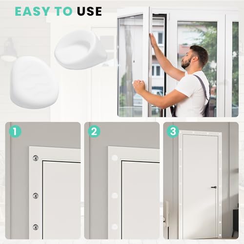 50 Pcs Door Frame Plugs, Entry Door Plugs, Door Window Screw Hole Plugs Compatible with ODL/Western Reflection Frame(White)