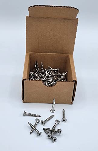#8 x 1-1/4 Square Drive Deck Screws in 316 Stainless, Type 17 Wood Cutting Point, 100/Box - size: #8 x 1-1/4