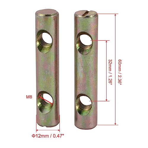 uxcell 5pcs M8x60mm Dual Hole Slotted Drive Cross Dowel Barrel Nut