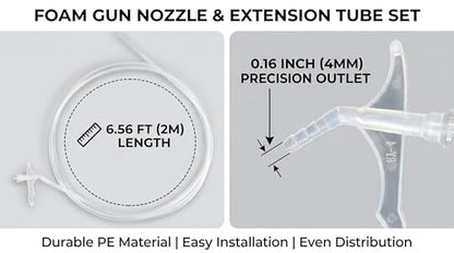 Spray Foam Nozzles, 6.56 Foot Length,1-Pack Replacement Tubes for Expansion Foam and 15 Tips,Caulking Suitable for DIY Spray Painting,Gun style - size: 6.56 Foot