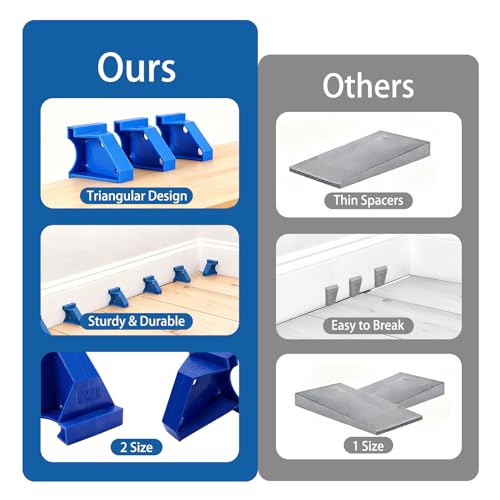 40 Pack Flooring Spacers, 2 in 1 Laminate Floor Installation Kit