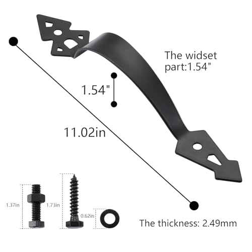 Fence Gate Hardware Kit, 3-1/2" Heavy Duty Gate Hinges, Latch and Handle