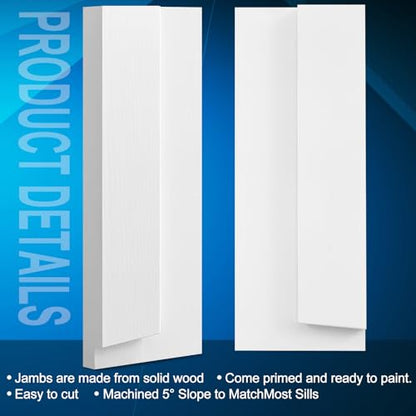 CroBlissful 1 Set 12 Inch L x 4-9/16 Inch W x 1-1/4 T Exterior Door Jamb Repair Kit, Jamb Paintable Wood Rotted Door Frame Repair Kit for Exterior Frame - size: 12 Inch L X 4-9/16 Inch W X 1-1/4 T