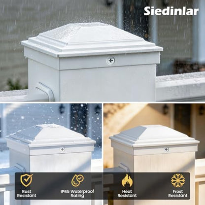 SIEDiNLAR 4x4 Post Caps White 12 Pack, Fence Post Covers Outdoor Waterproof - color: White, size: 4x4in, 12 Pack