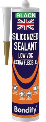 Waterproof Siliconized Acrylic Latex Caulk Black, 17.6oz, Silicone Sealant Acrylic, PAINTABLE Crack Proof Door, Window Frame Sealant, Ideal for Filling Cracks & Gaps, Bathroom, Kitchen - size: BLACK- 1PC