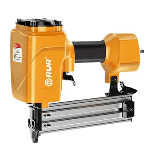 Nail Gun, Framing Pneumatic Nail Gun, 16GA, Nail Slot Capacity 100 for Upholstery, Diy Project, Woodworking, T50 - color: Orange-t50