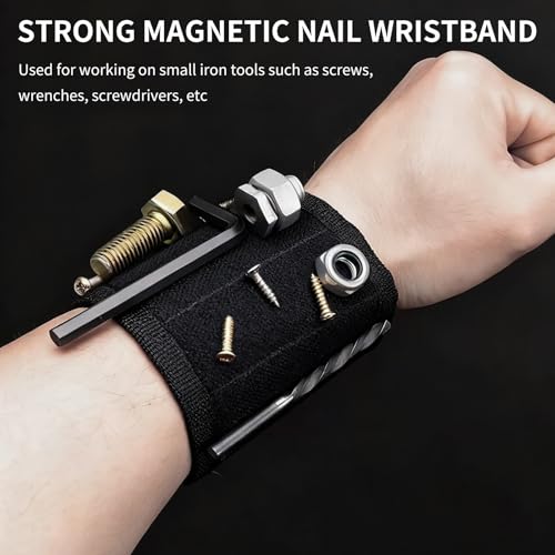 Magnetic Wristband Tool Holder Adjustable Strong Magnets (Blue) - color: Blue