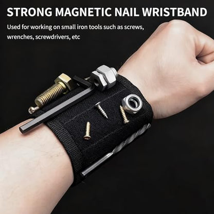 Magnetic Wristband Tool Holder Adjustable Strong Magnets (Blue) - color: Blue