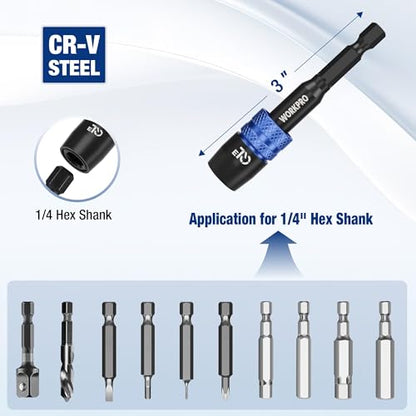 WORKPRO 2-Piece 3" Drill Screwdriver Bit Holder for Impact Driver Bits - style: 3"+3"