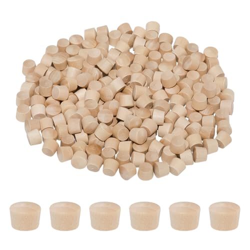 200 Pcs 3/16 Inch（8mm） Wood Plugs Wooden Hole Plugs Screw Hole Plugs Wooden Button Plugs Hole for Locking Hole Tube Furniture（3/16 Inch） - size: 3/16 Inch（8mm）