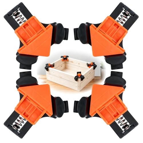 4Pcs Corner Clamps, 90° Wood Clamps for Woodworking, Orange