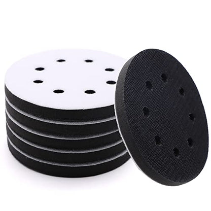 6 Pack 5 Inch 8 Hole Interface Pads - Foam Sanding Pads for Orbital Sander - size: 5 inch 8 Hole - 6 Pack