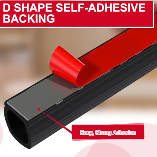 Pangda 10Ft D Shape Rubber Weather Stripping Foam Self-Adhesive EPDM Door Seal Strip for Noise Reduction Waterproof Dustproof for Cars Boats Truck RVs Windows Doors (3/4" W × 3/4" H) - size: 10ft L, style: 3/4" W × 3/4" H